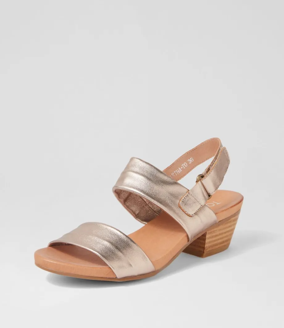 Cartha Champagne Leather Sandals<TOP END Cheap