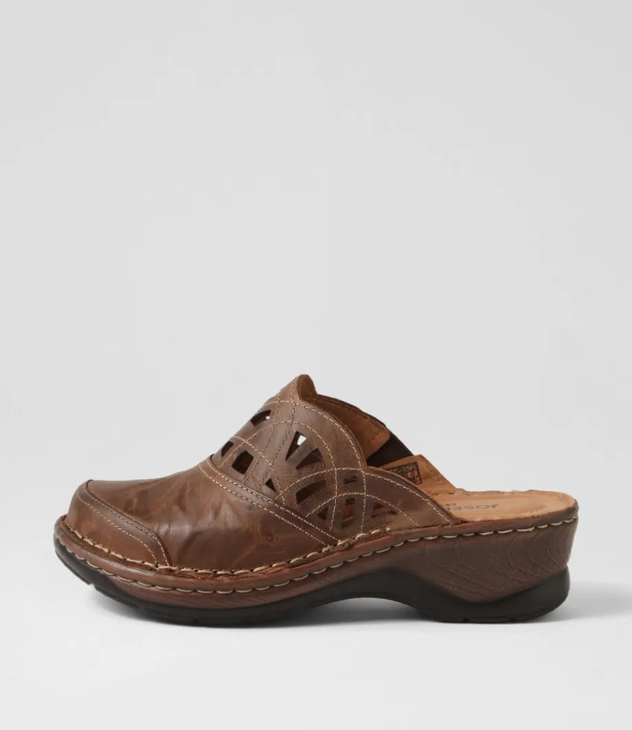 Catalonia 41 Brandy Leather Sandals<JOSEF SEIBEL Hot