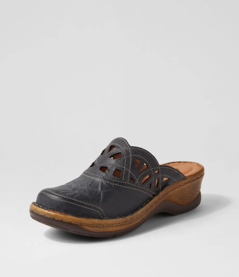 Catalonia 41 Dunkleblau Leather Clogs<JOSEF SEIBEL Outlet