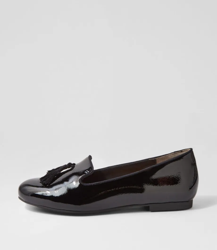 Charter Xf Black Patent Mix Flat Shoes<ZIERA Flash Sale