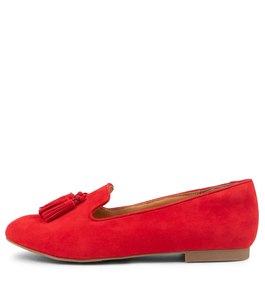 Charter Xf Red Suede Flat Shoes<ZIERA Cheap