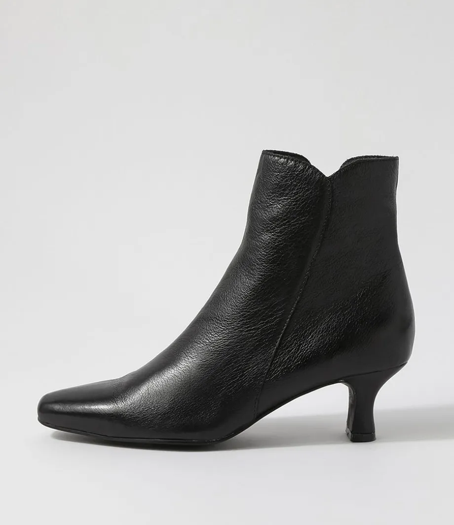 Cheza Black Leather Ankle Boots<DJANGO & JULIETTE Discount