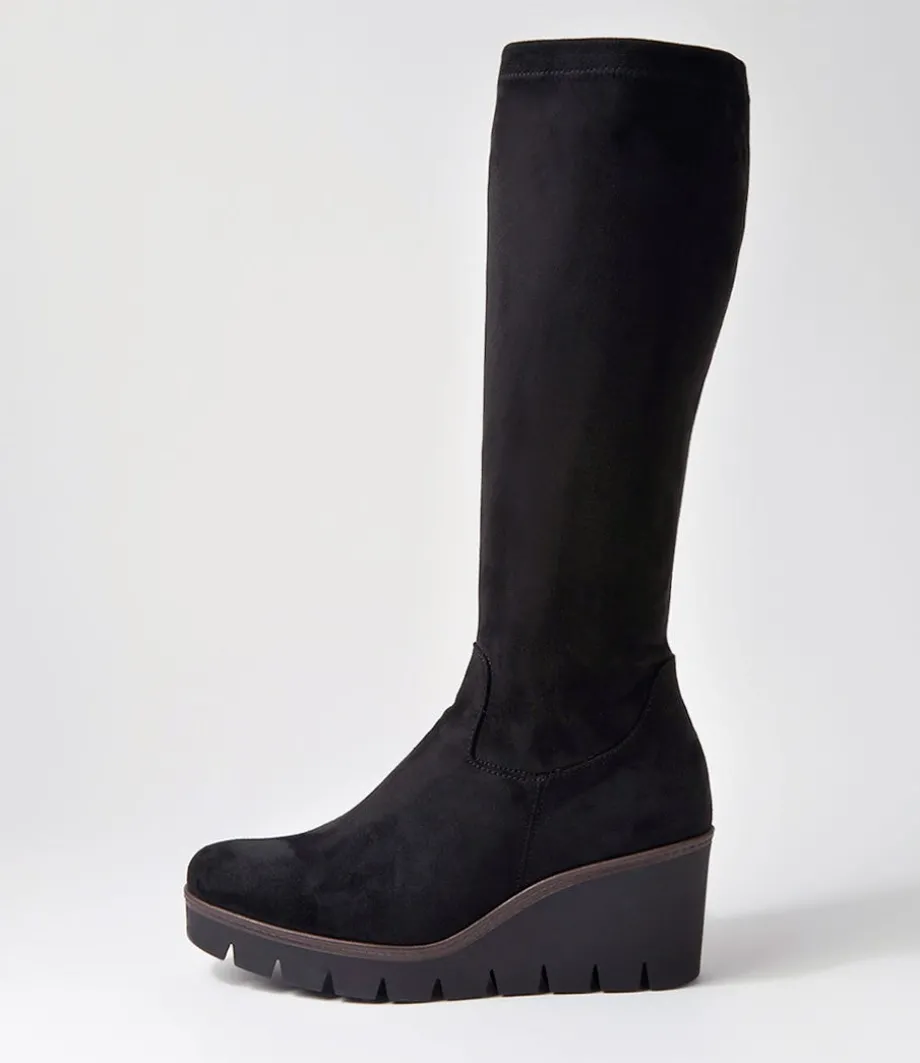 Chloette Schwarz Suede Knee High Boots<GABOR Outlet