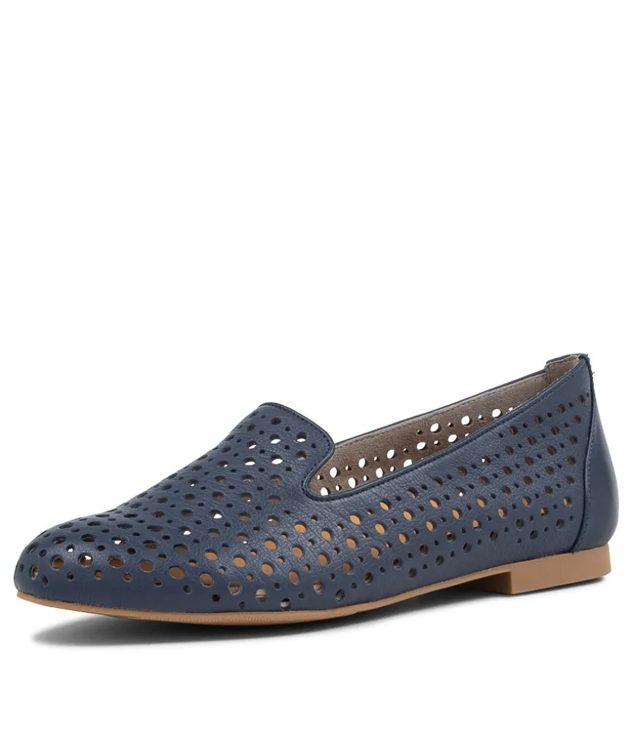 Cindra Xf Navy Leather Loafers<ZIERA Fashion