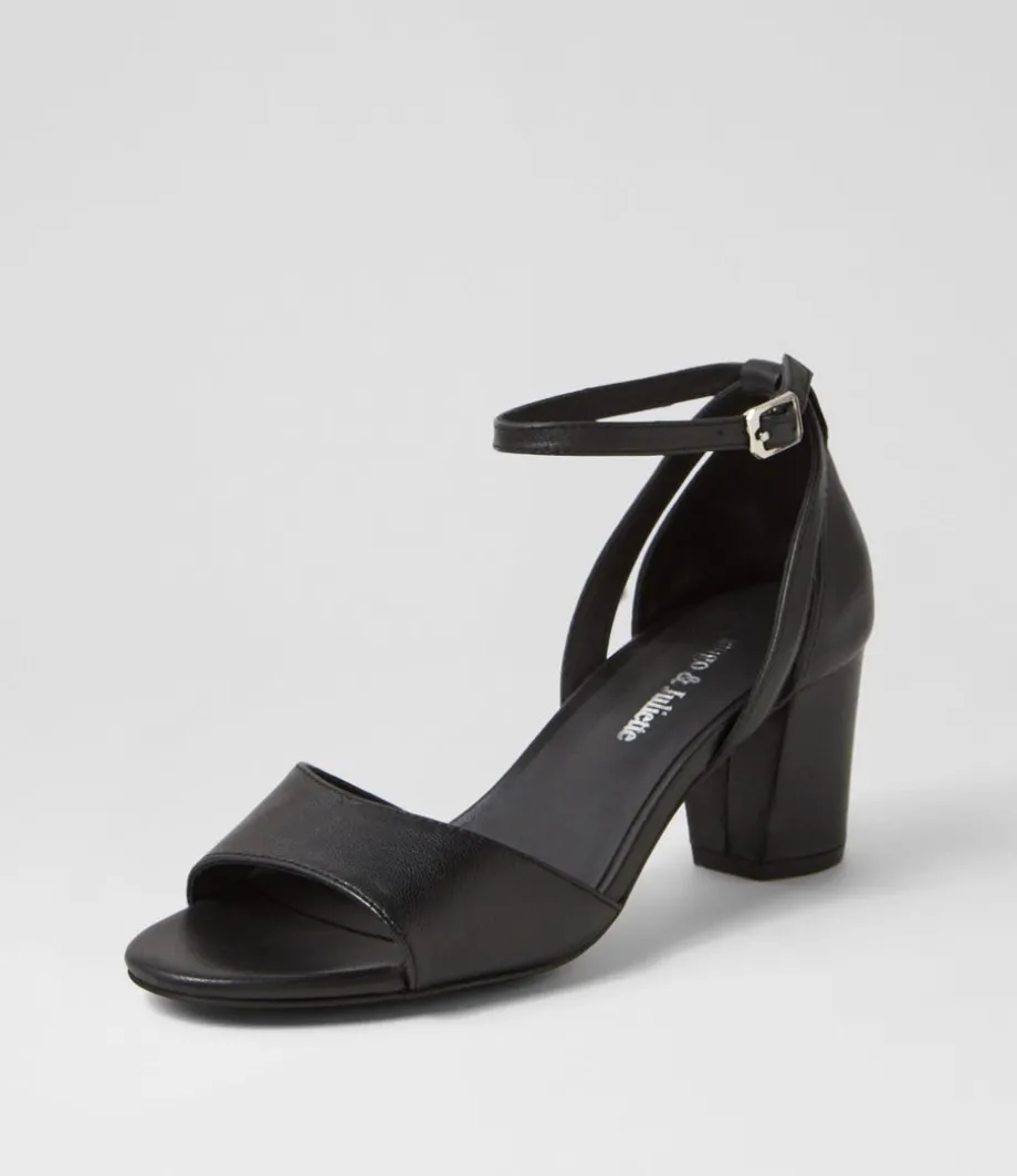Cobey Black Leather Sandals<DJANGO & JULIETTE Hot
