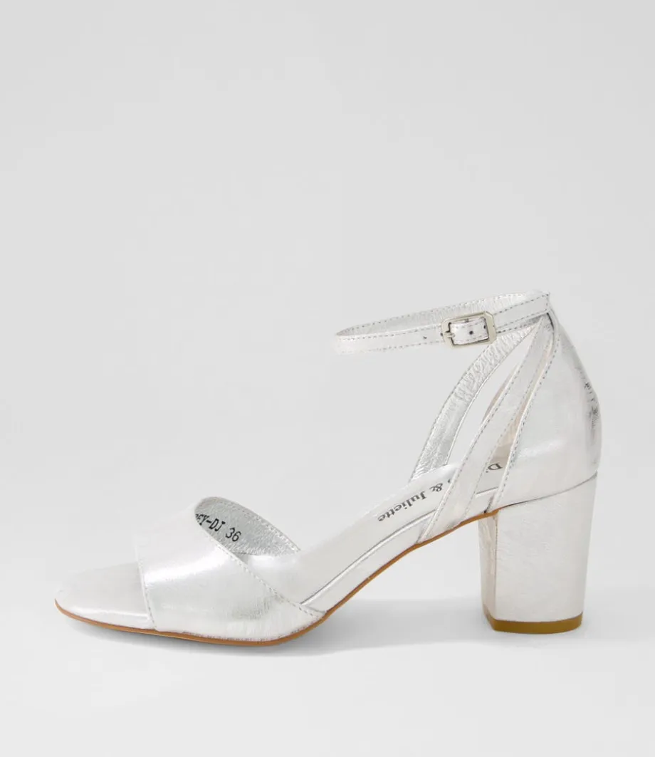 Cobey Silver Scratch Leather Sandals<DJANGO & JULIETTE Cheap