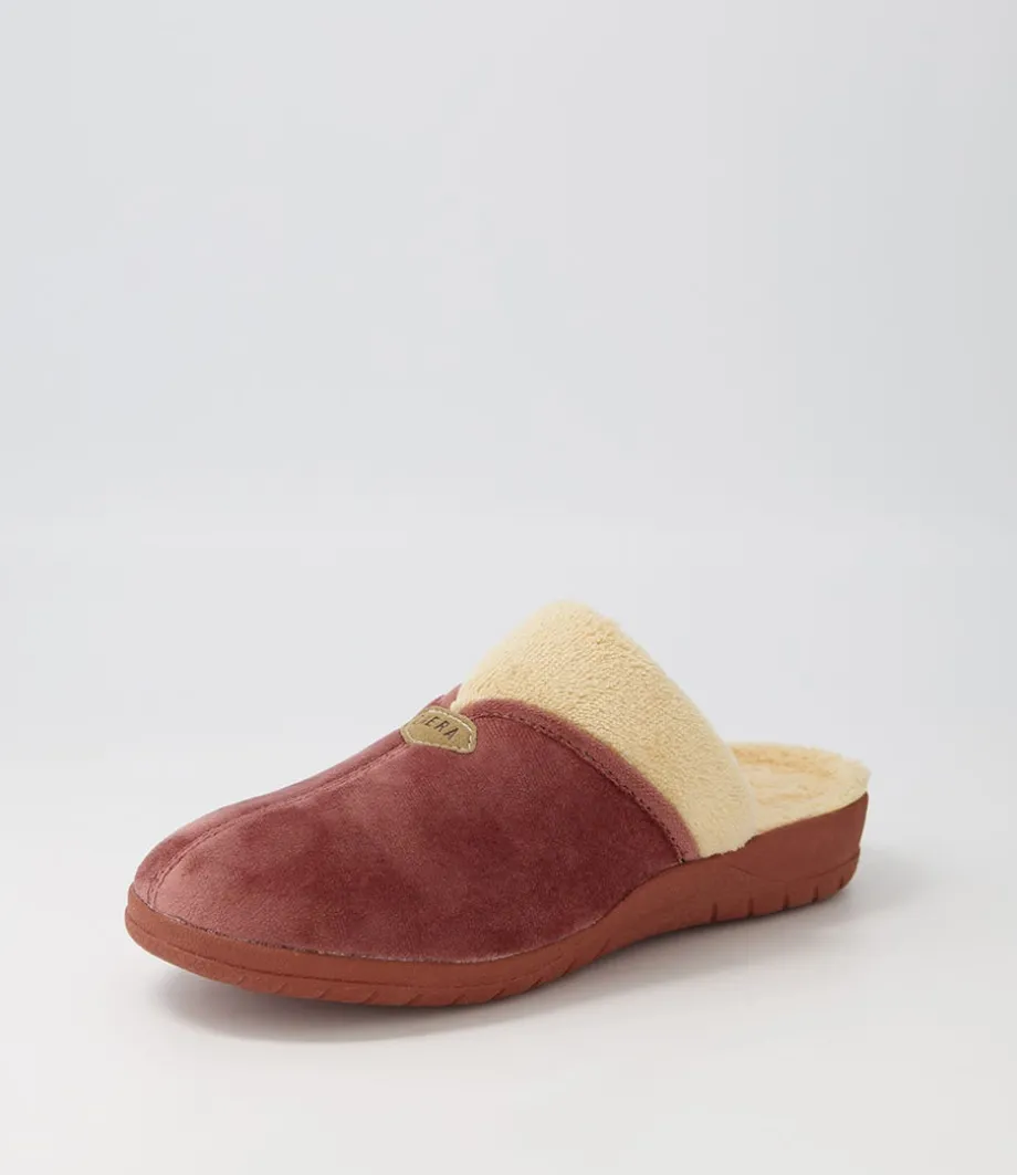 Comfy W Mink Beige Fur Microsuede Slippers<ZIERA Clearance