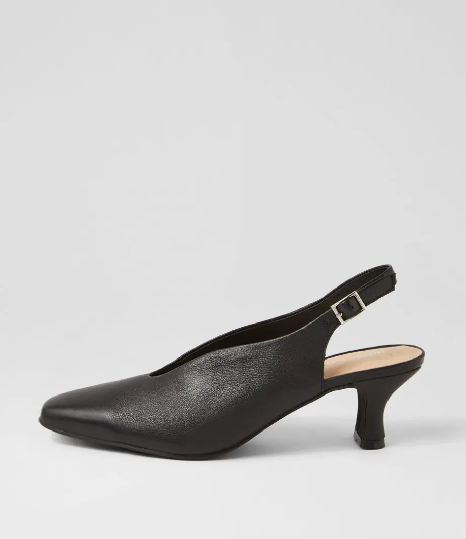 Congon Black Leather Heels<DJANGO & JULIETTE Flash Sale