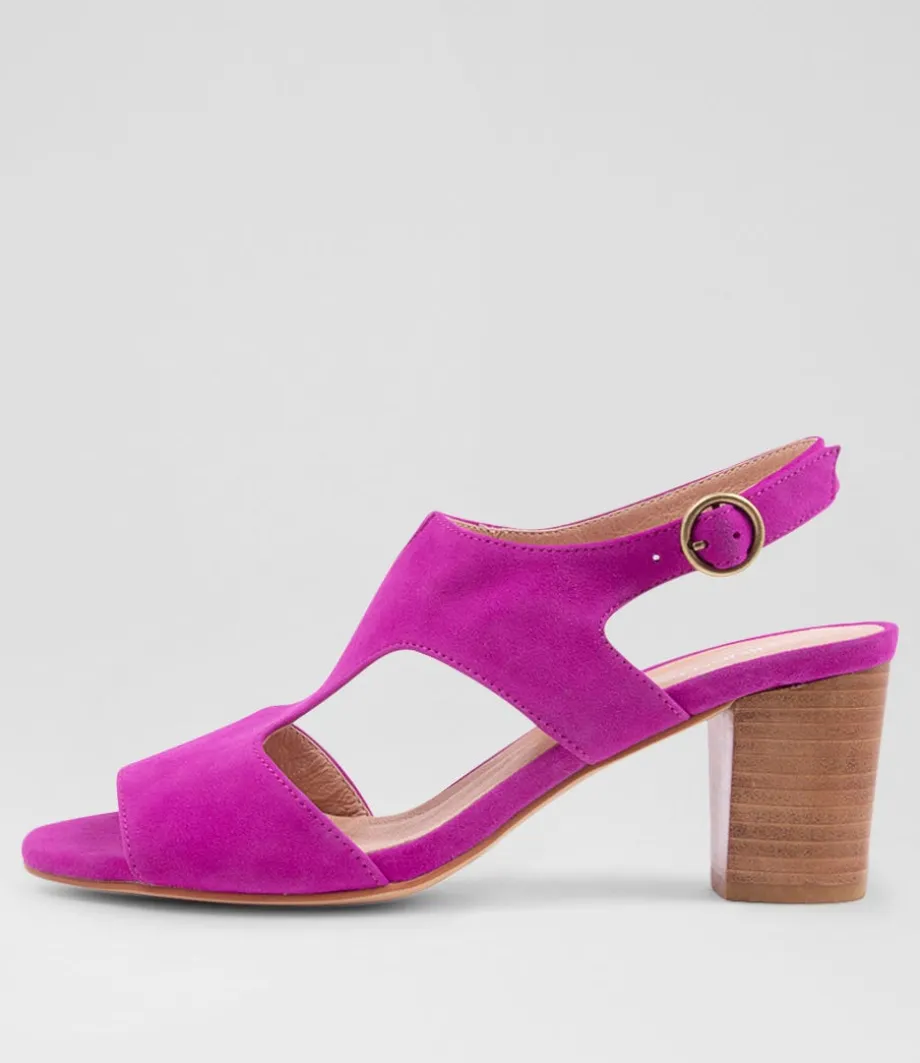 Coral Magenta Suede Sandals<DIANA FERRARI Shop