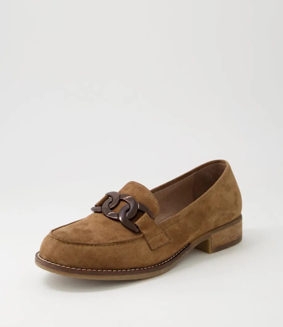 Corina Light Choc Suede Loafers<DJANGO & JULIETTE Flash Sale