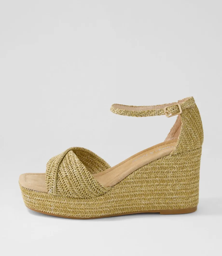 Cotton Natural Synthetic Raffia Sandals<DJANGO & JULIETTE New