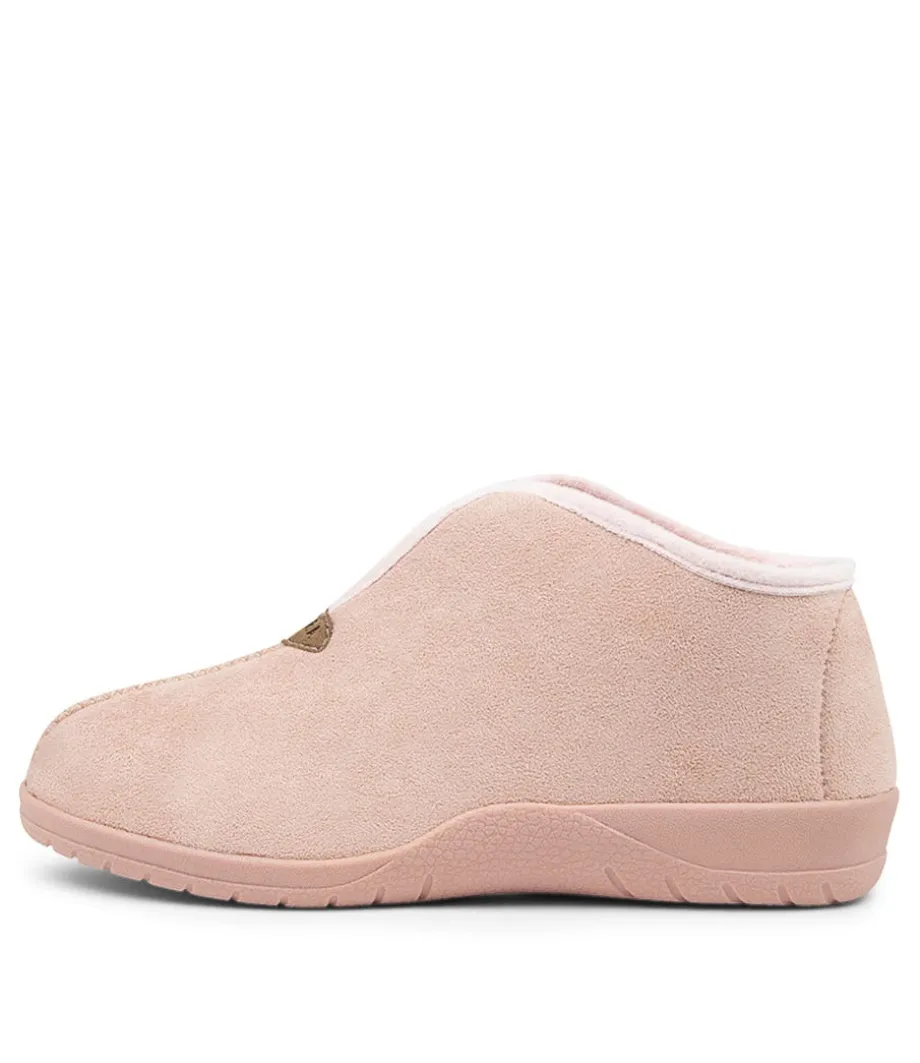 Cuddles W Pale Pink Microsuede Slippers<ZIERA Store