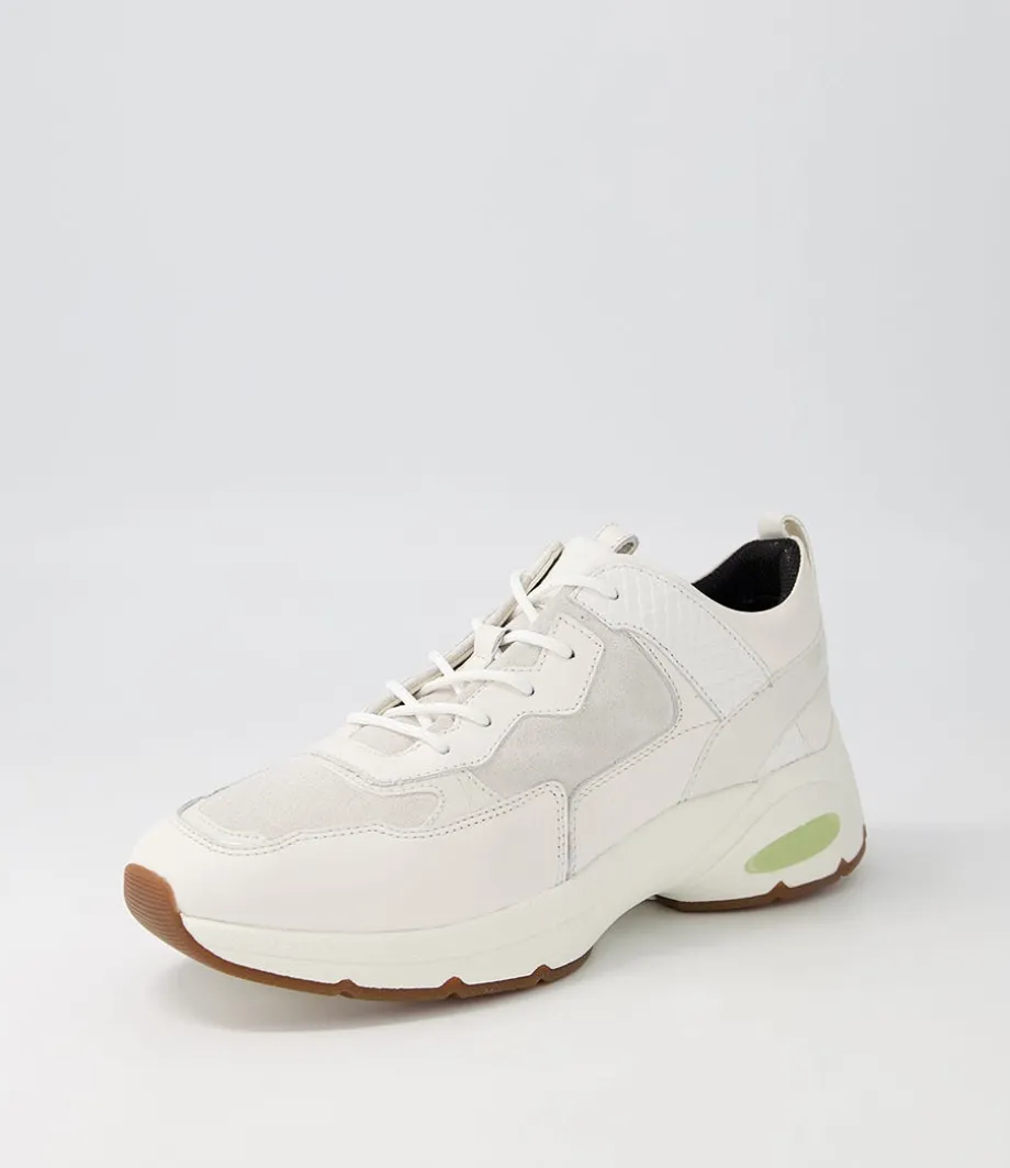D Alhour A White Leather Suede Sneakers<GEOX Outlet