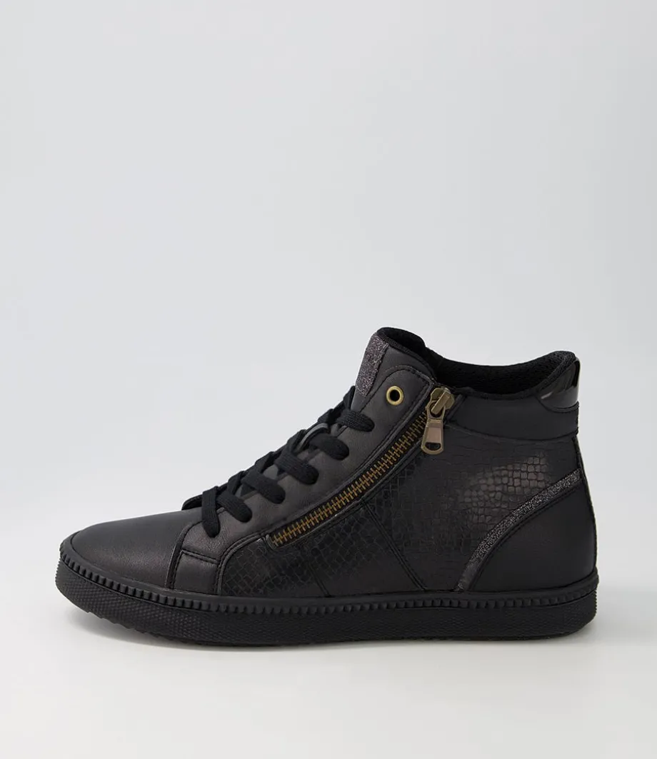 D Blomiee B Black Leather Sneakers<GEOX Flash Sale