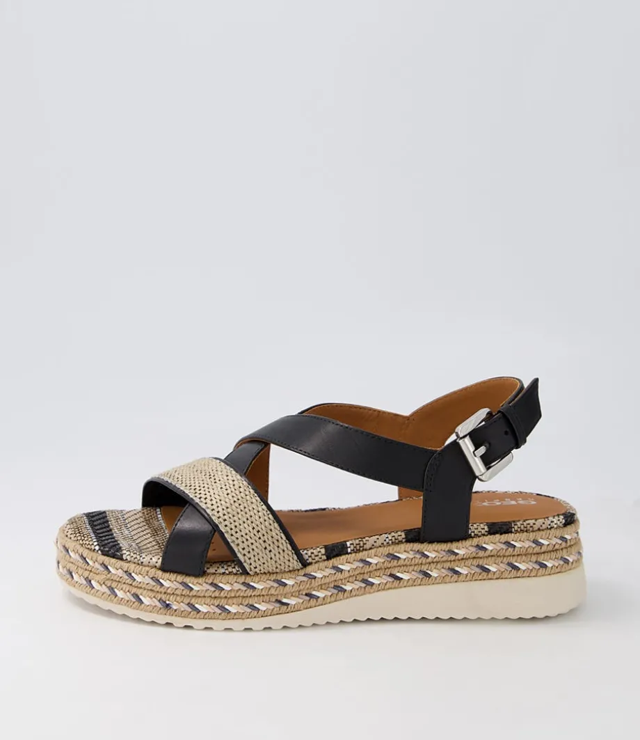 D Eolie D Black Leather Sandals<GEOX Hot