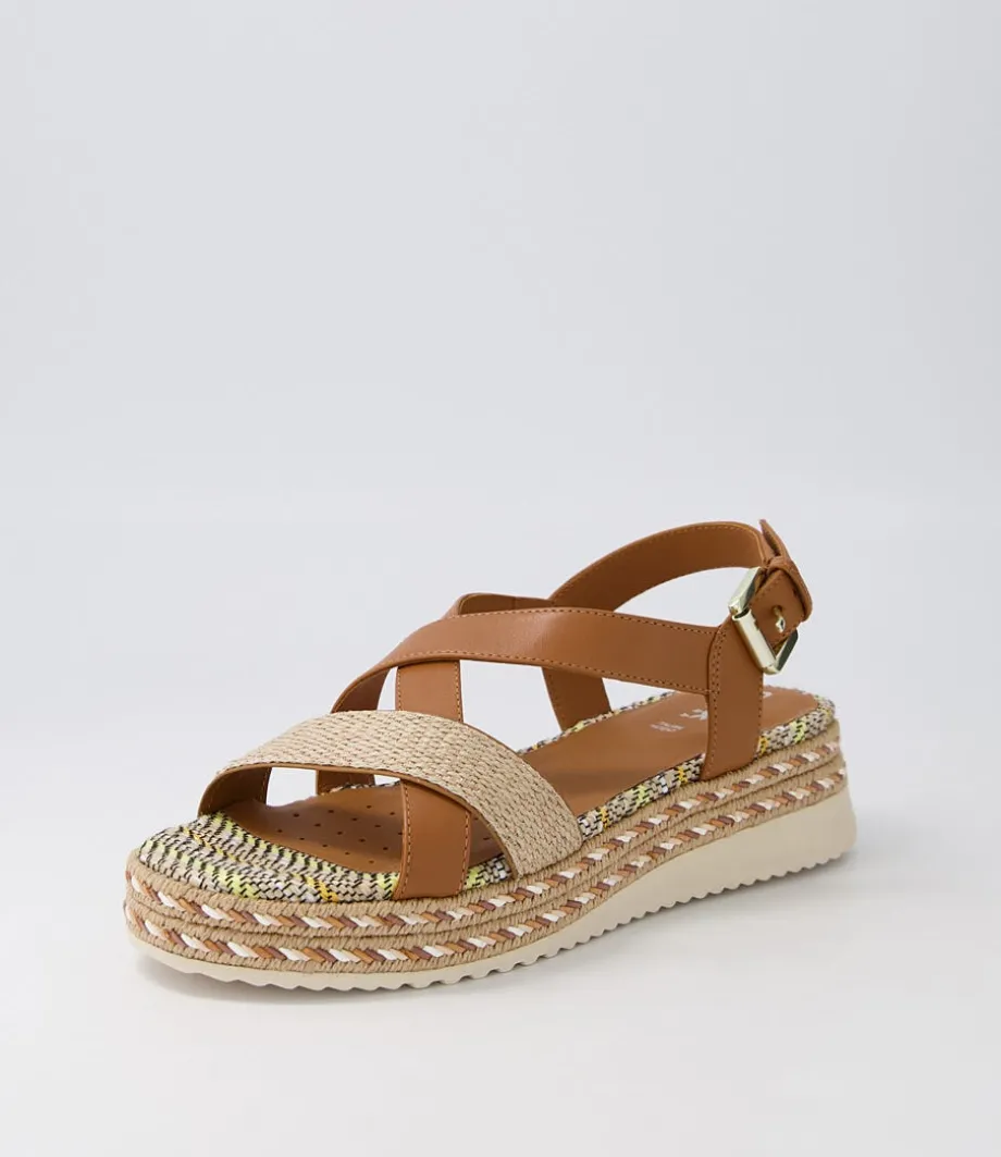 D Eolie D Camel Sand Leather Sandals<GEOX Flash Sale