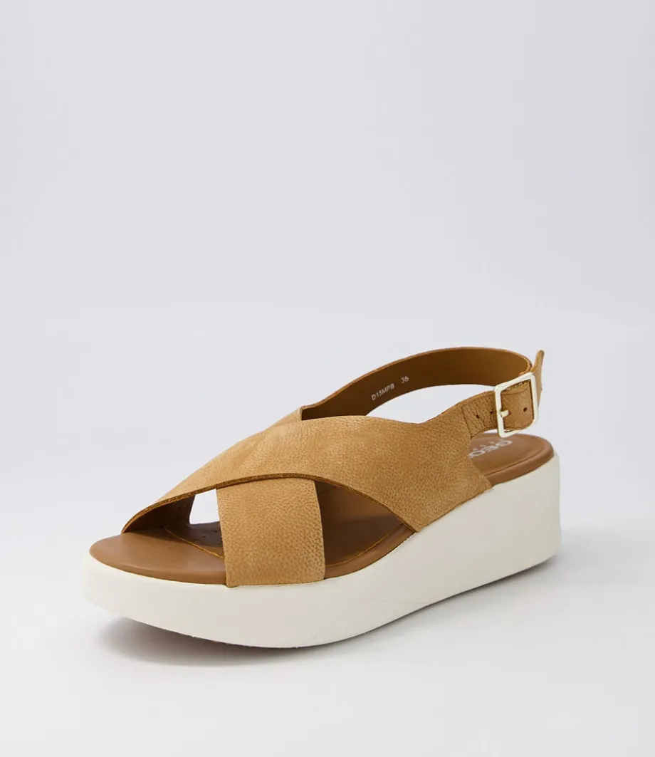 D Laudara B Cognac Nubuck Sandals<GEOX Flash Sale