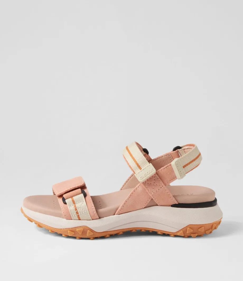 D Sorapis Grip B Peach Beige Suede Sandals<GEOX Cheap