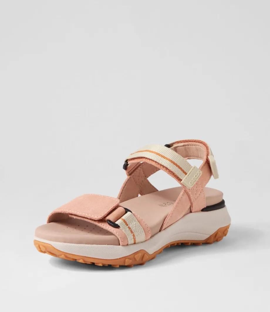 D Sorapis Grip B Peach Beige Suede Sandals<GEOX Cheap