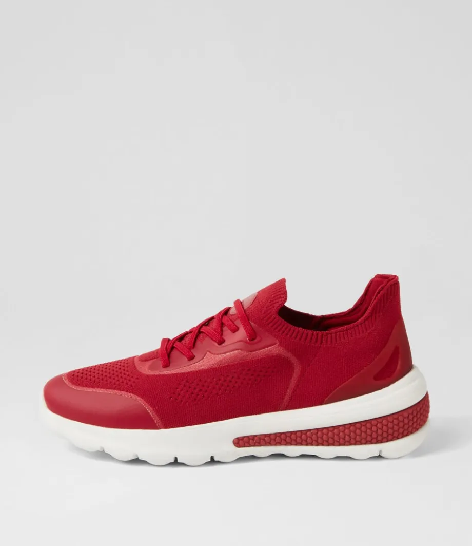 D Spherica Actif A Dark Red Knit Sneakers<GEOX Outlet
