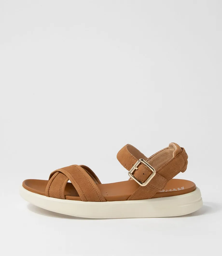 D Xand 2S B Cognac Nubuck Sandals<GEOX Best