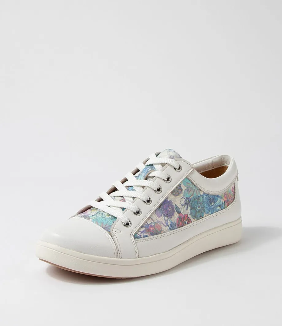 Danni Xf White Bouquet Leather Sneakers<ZIERA Best Sale