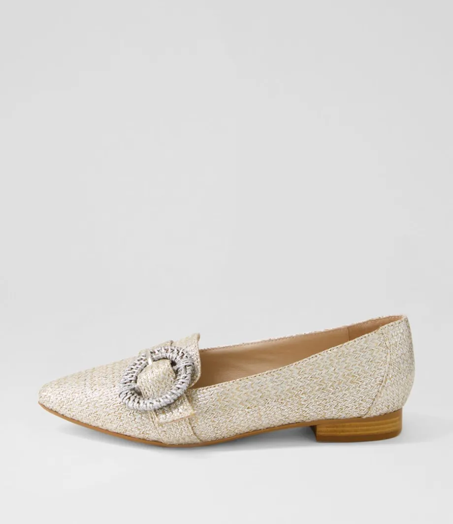 Denira Silver Wash Woven Loafers<DIANA FERRARI Cheap