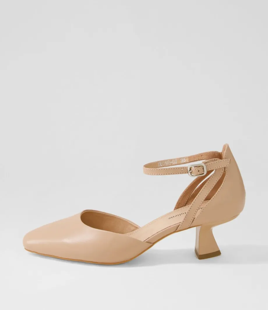Deone Dark Nude Leather Heels<DJANGO & JULIETTE Clearance