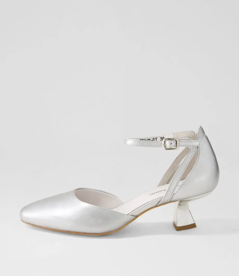 Deone Silver Leather Heels<DJANGO & JULIETTE Online