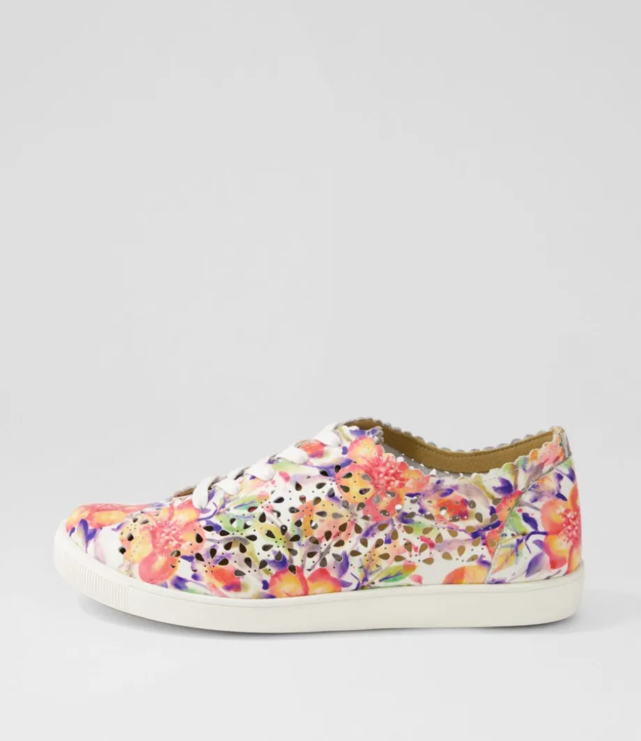 Dima Xf Orange Floral Leather Sneakers<ZIERA Sale
