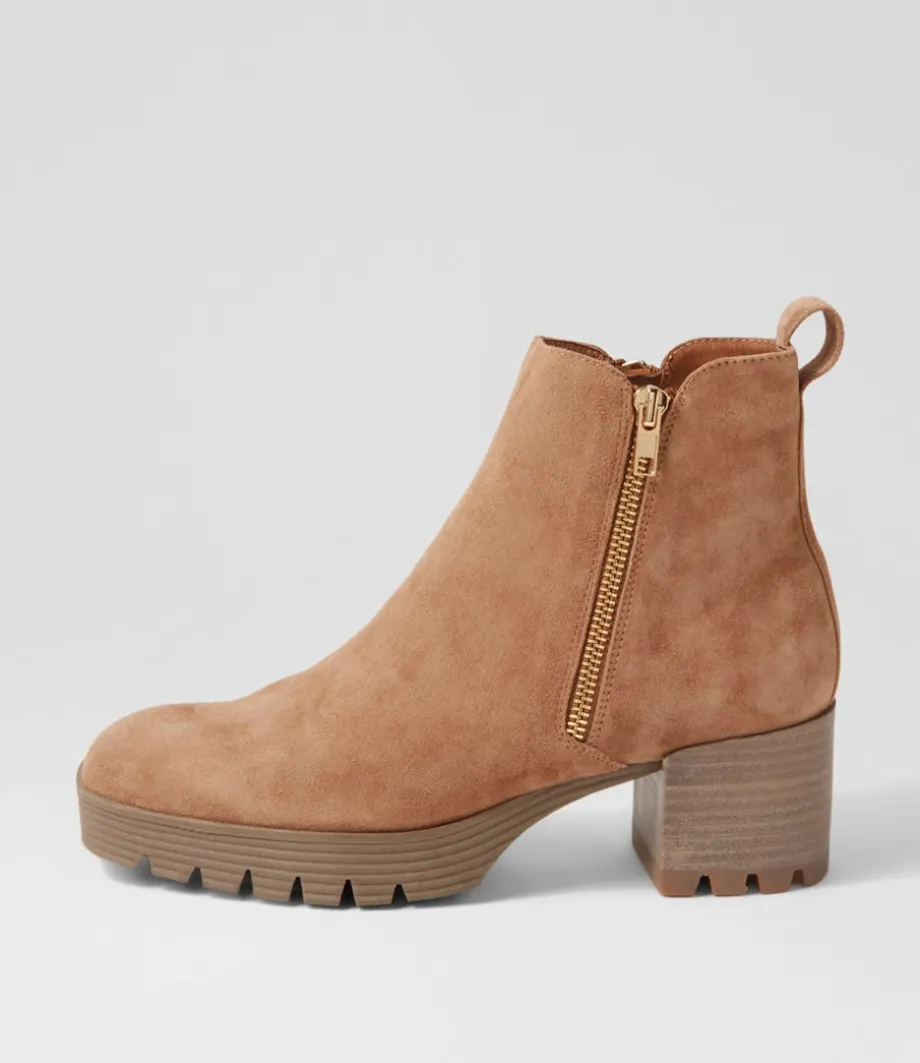 Dinis Light Choc Suede Ankle Boots<DJANGO & JULIETTE Cheap