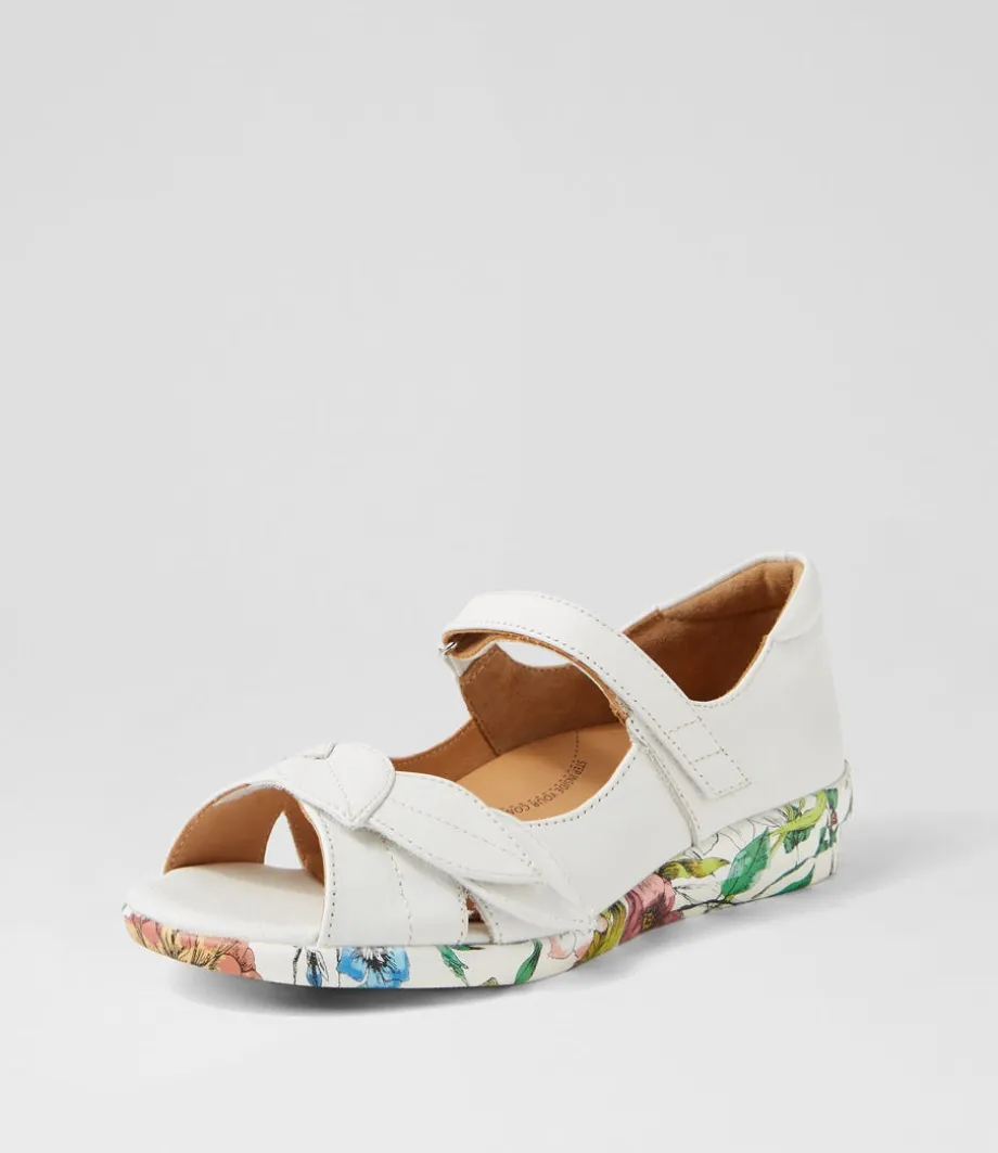 disco_w_white_bright_floral_leather_sandals_1.webp Disco W White Bright Floral Leather Sandals<ZIERA Cheap