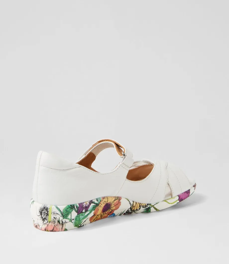 disco_w_white_bright_floral_leather_sandals_2.webp Disco W White Bright Floral Leather Sandals<ZIERA Cheap