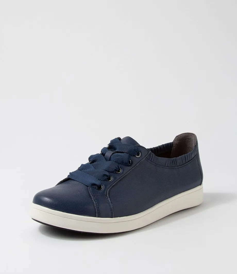 Doha Xf Navy White Leather Sneakers<ZIERA Sale