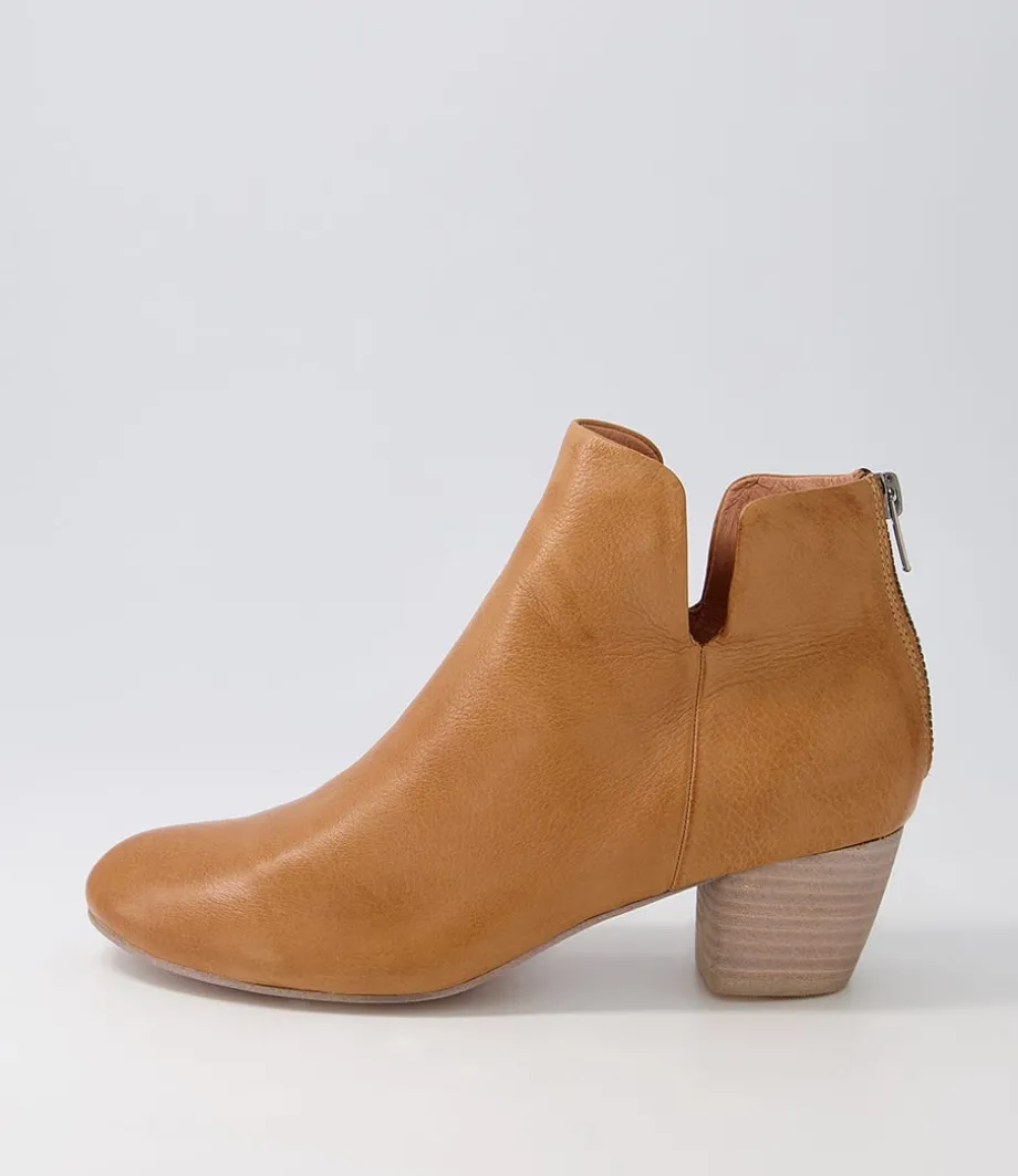 Dollars Dark Tan Leather Ankle Boots<DJANGO & JULIETTE Best Sale
