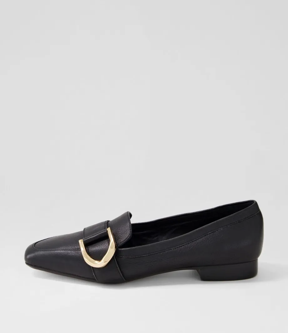 Dorys Black Leather Loafers<DIANA FERRARI Online