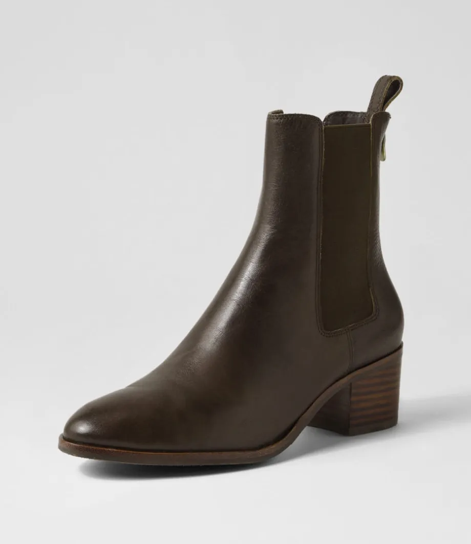 Dowell Dark Olive Choc Leather Chelsea Boots<DJANGO & JULIETTE Flash Sale
