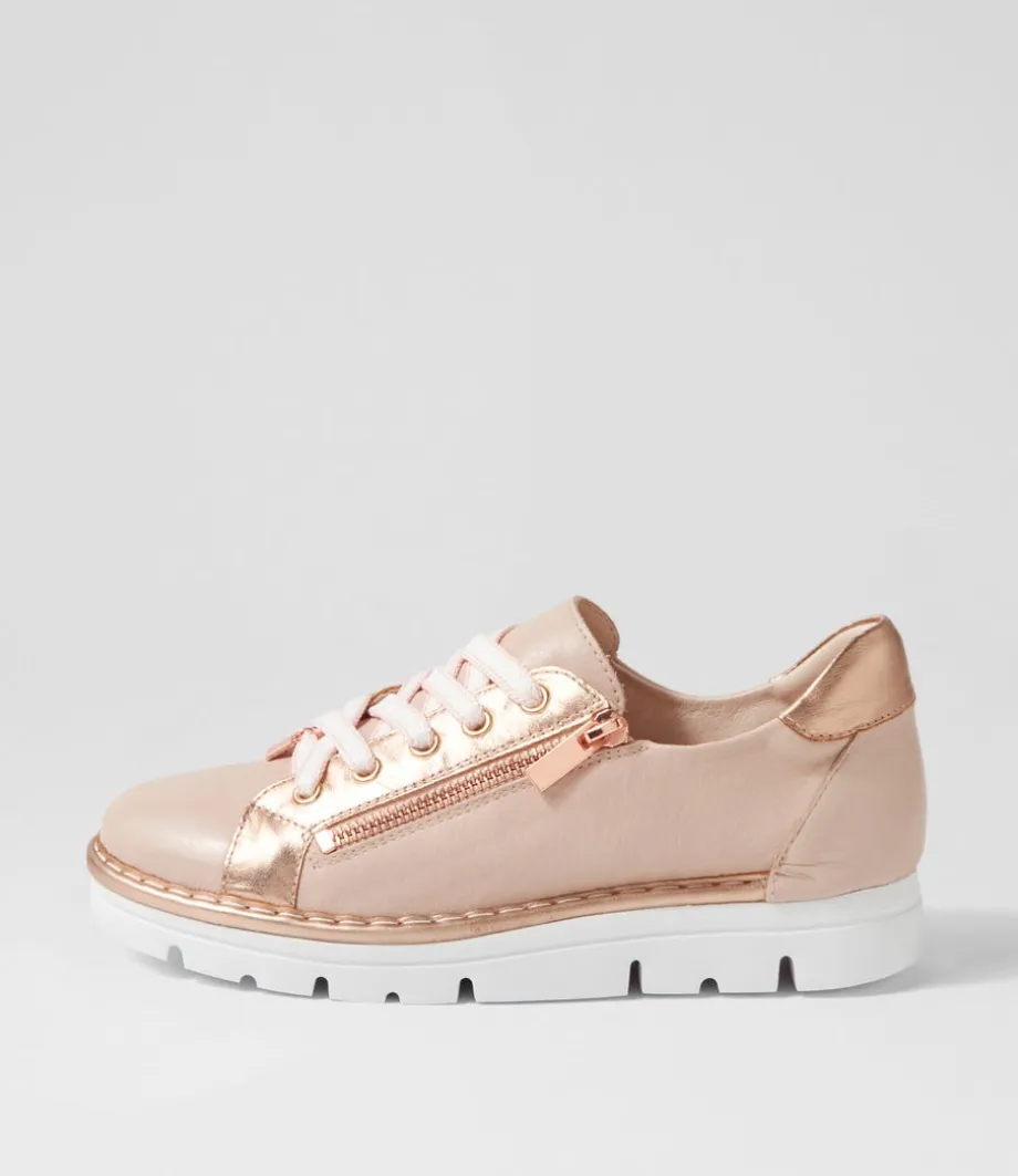 Elos Dusty Pink Pale Rose Gold Leather Sneakers<TOP END Hot