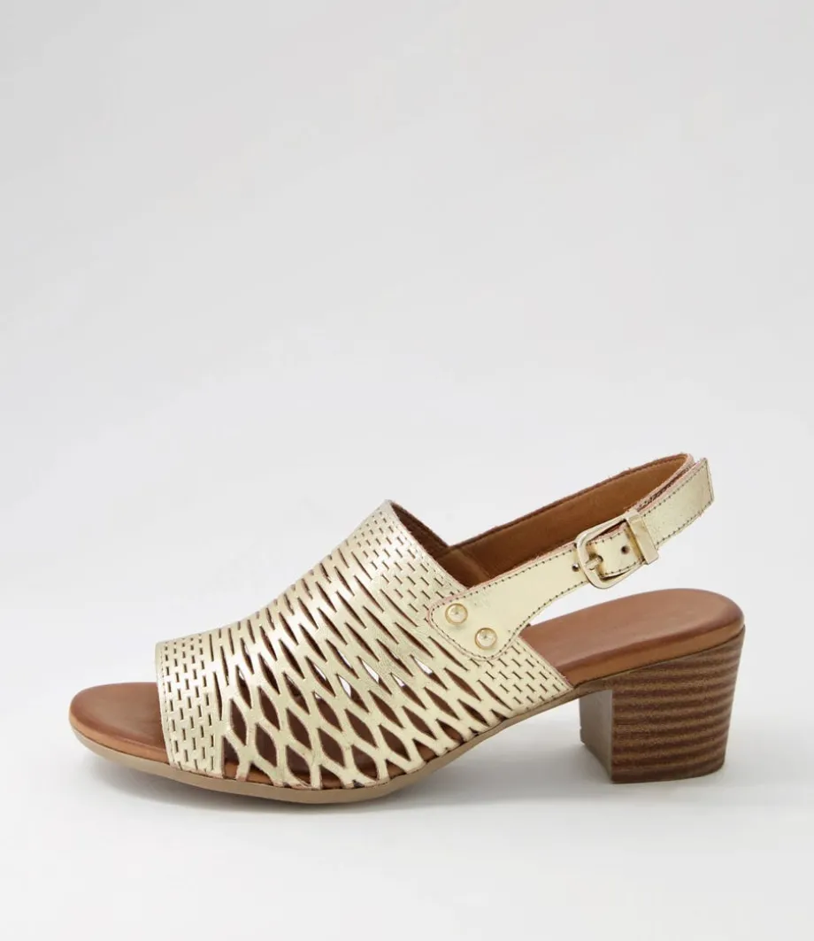 Ennessa Pale Gold Leather Sandals<DIANA FERRARI Clearance