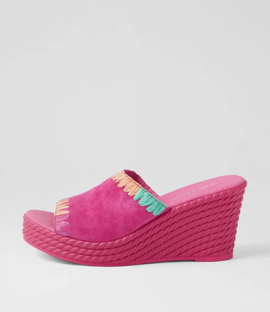 Esmey Fuchsia Bright Suede Sandals<DJANGO & JULIETTE Cheap