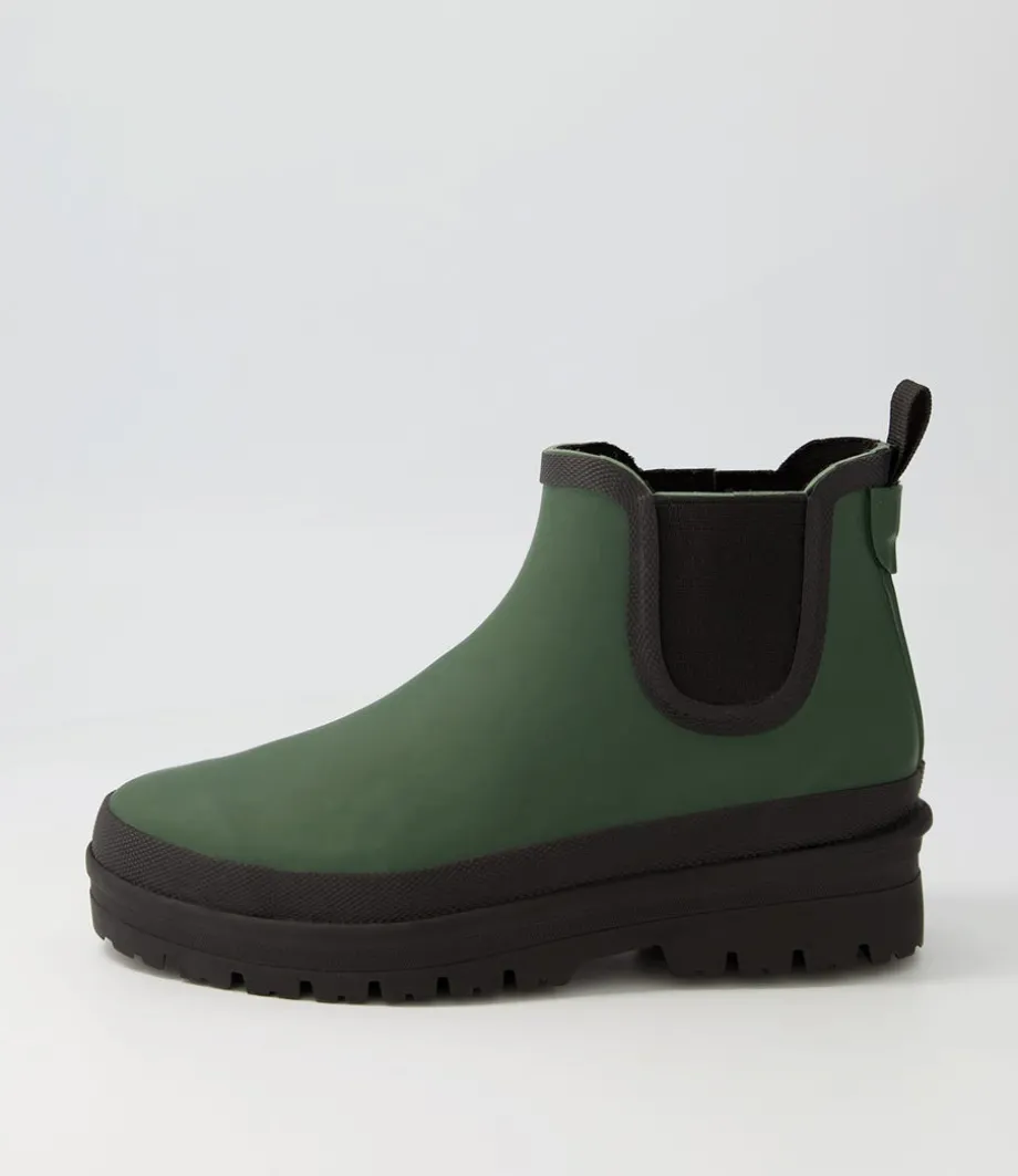 Everlane Olive Black Gumboots<DIANA FERRARI Shop