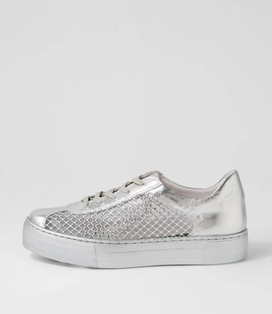Fabia Silver Jewels Leather Sneakers<DJANGO & JULIETTE Clearance