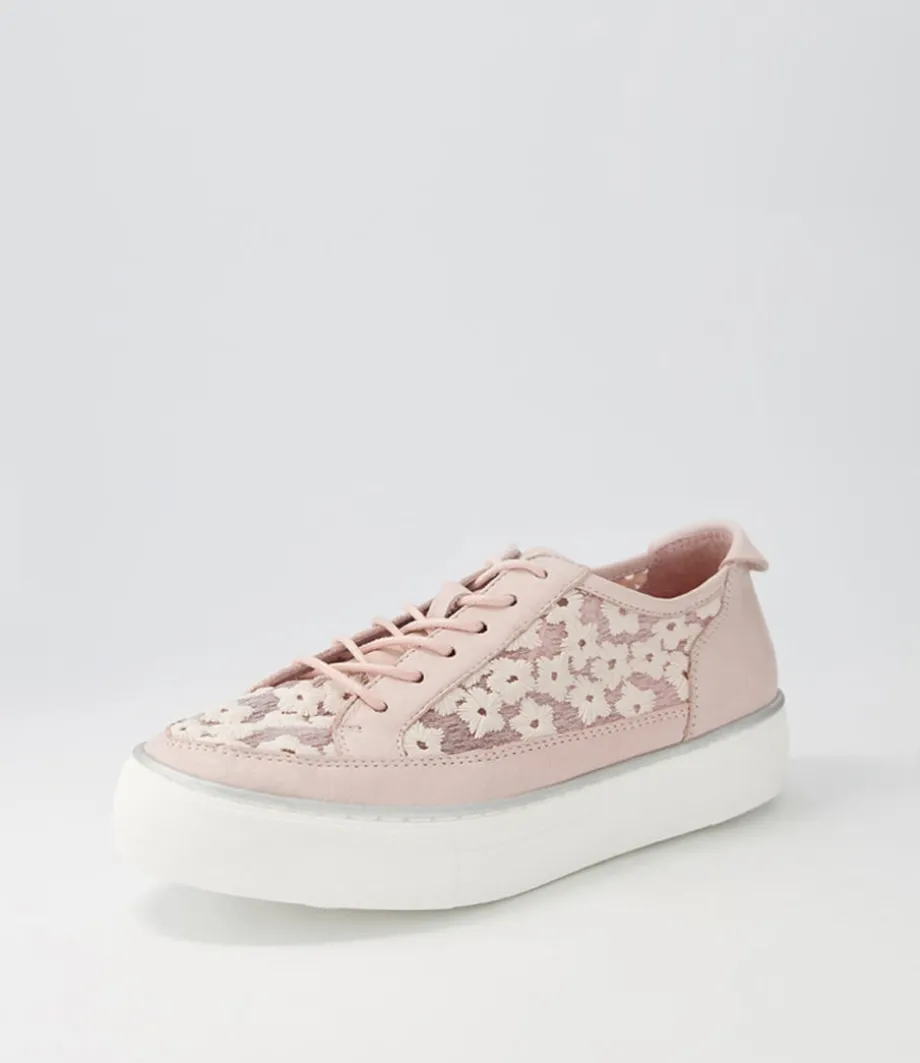 Faders Dusty Pink Leather Flower Sneakers<DJANGO & JULIETTE Flash Sale
