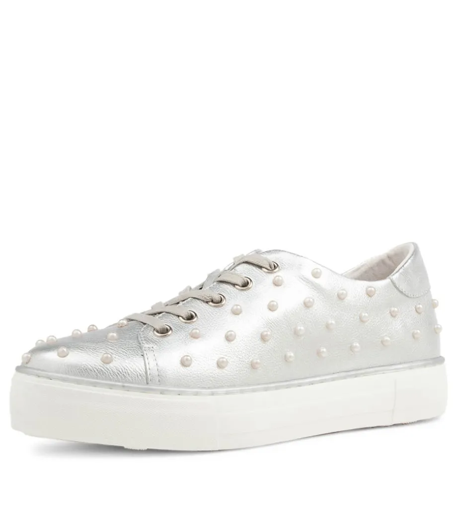 Faif Silver Leather Sneakers<DJANGO & JULIETTE Cheap
