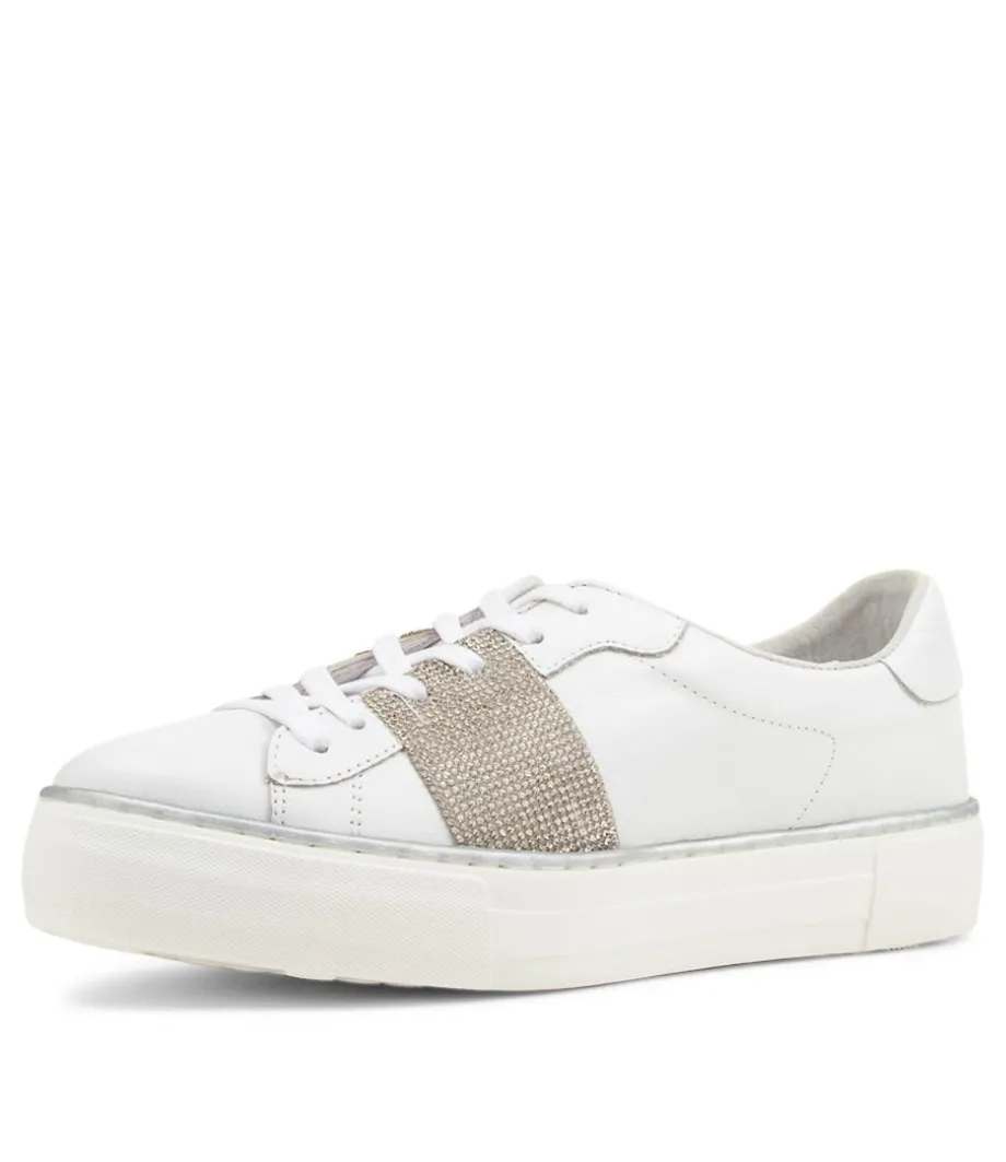 Fane White Leather Sneakers<DJANGO & JULIETTE New