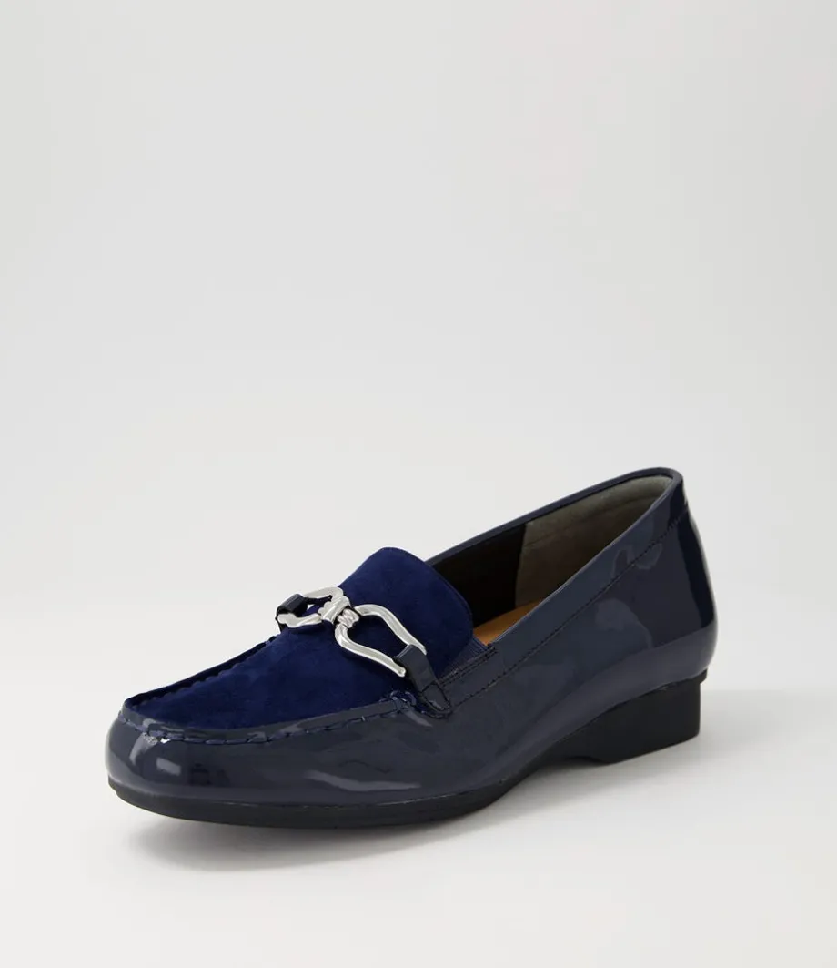 fena_xf_navy_patent_suede_loafers_1.webp Fena Xf Navy Patent Suede Loafers<ZIERA Store