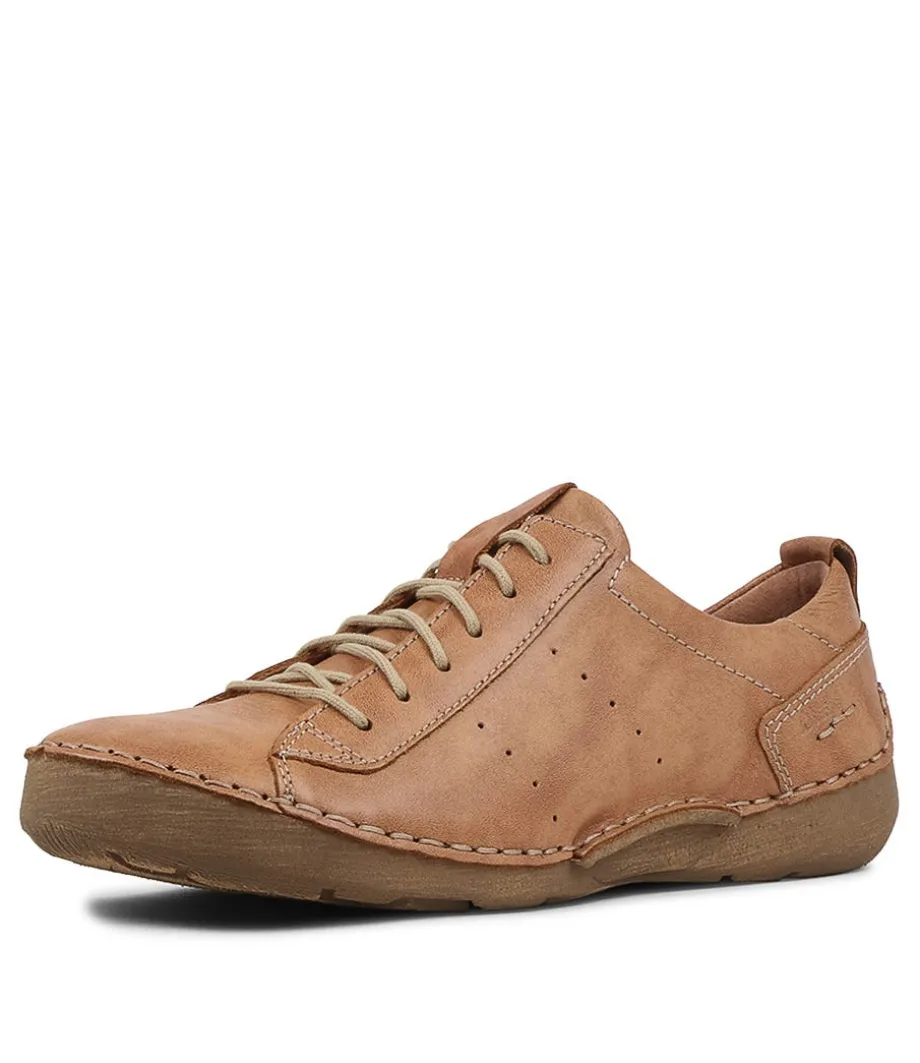 Fergey 56 Cognac Leather Flat Shoes<JOSEF SEIBEL Shop