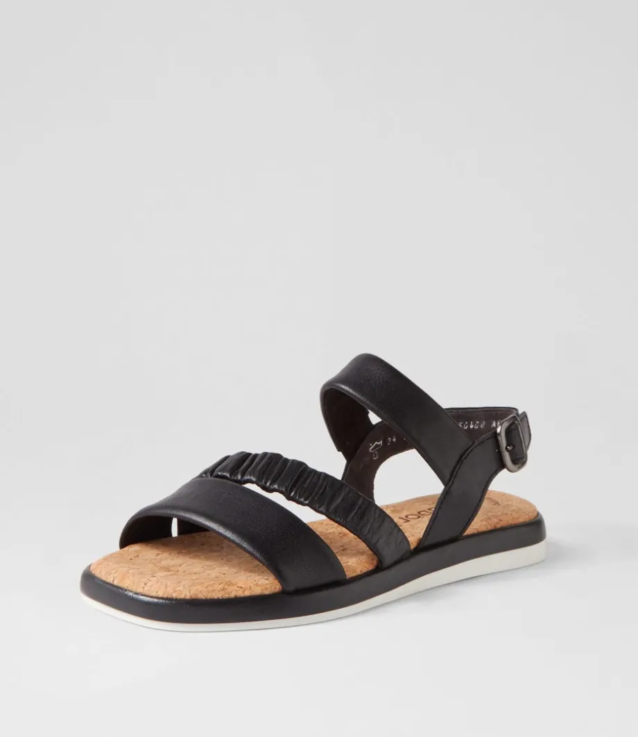 Fico Schwarz Leather Sandals<GABOR Sale