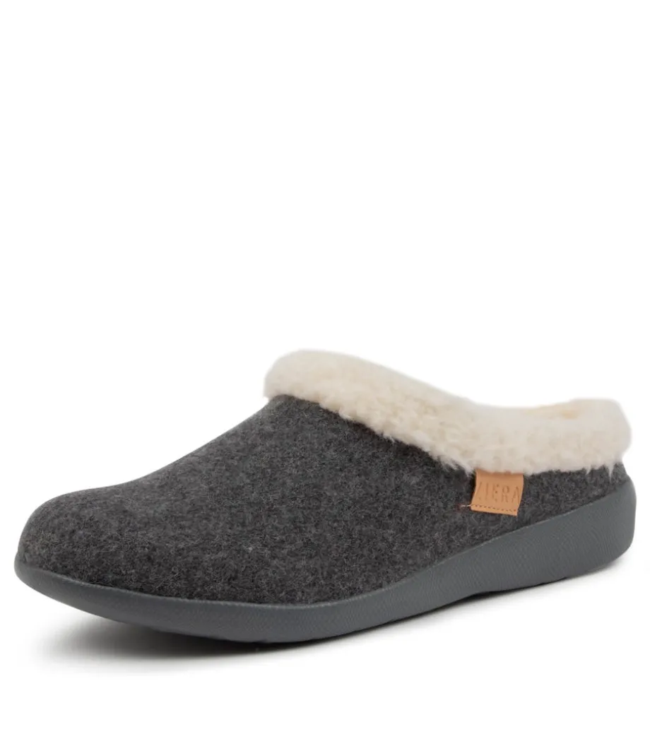 Fifi Xw Grey Fabric Slippers<ZIERA Fashion
