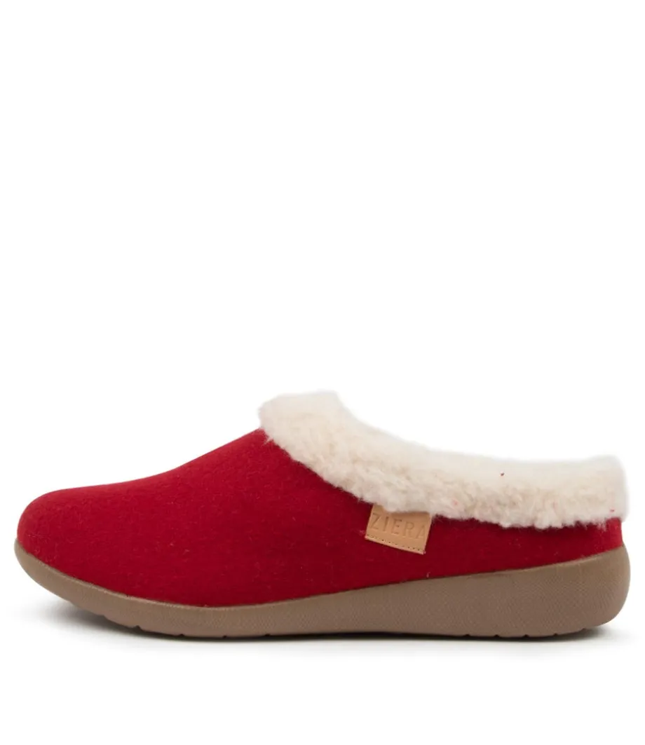 Fifi Xw Red Fabric Slippers<ZIERA Clearance